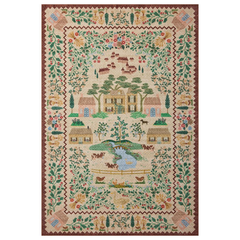 Rifle Paper Co. x Loloi Orchard Antique Ivory and Multicolor 2" x 5" Runner, , large