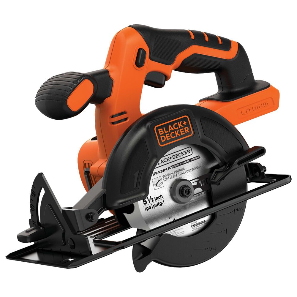 Black & Decker 20V Max Powerconnect 5.5" Cordless Circular Saw Tool in Black and Orange, , large