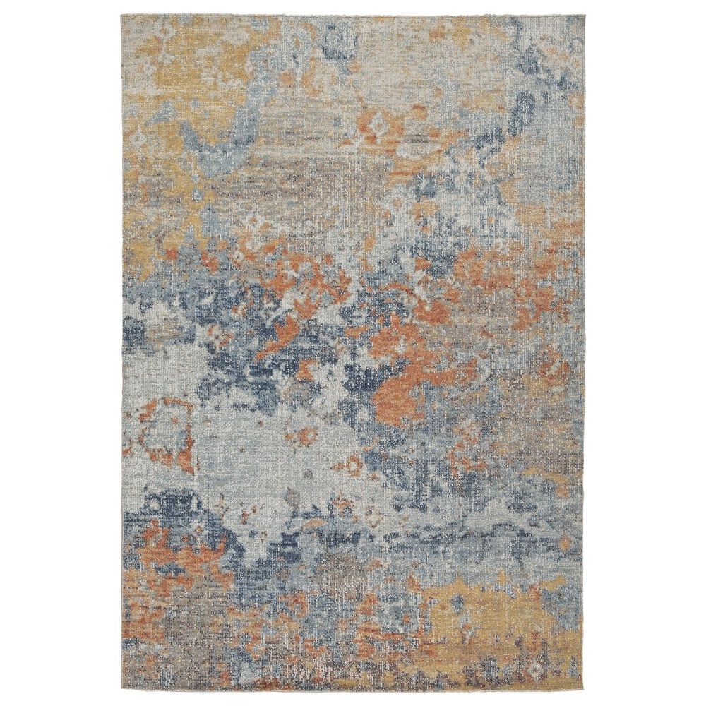 Ashley Wraylen 5"3" x 7" Orange, Blue and Gray Indoor/Outdoor Area Rug, , large