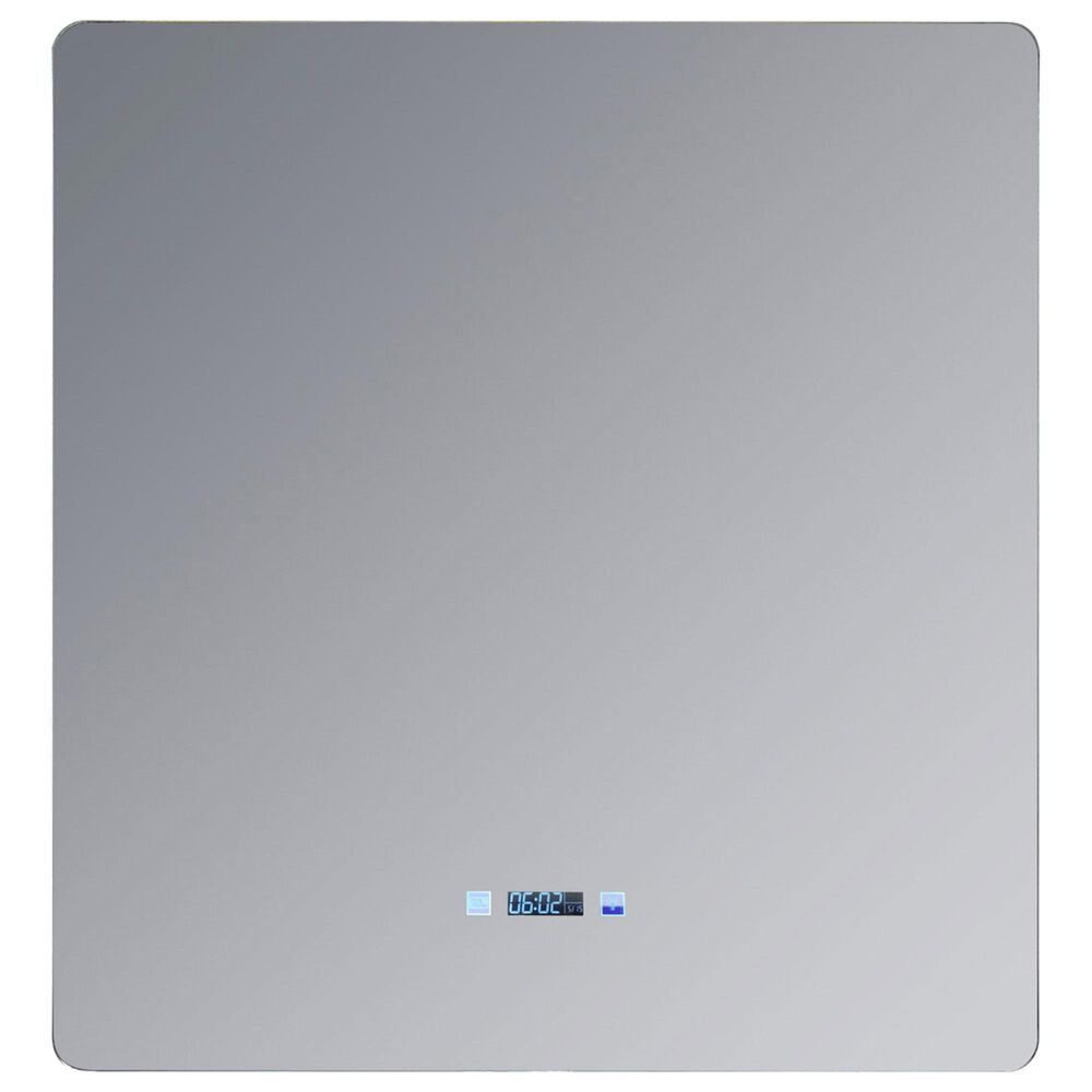 Lexora Home Lugano 30" x 32" LED Mirror with Defogger in Gray, , large