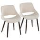 LumiSource Fabrico Side Chair with Cream Fabric Cushion in Dark Walnut (Set of 2), , large
