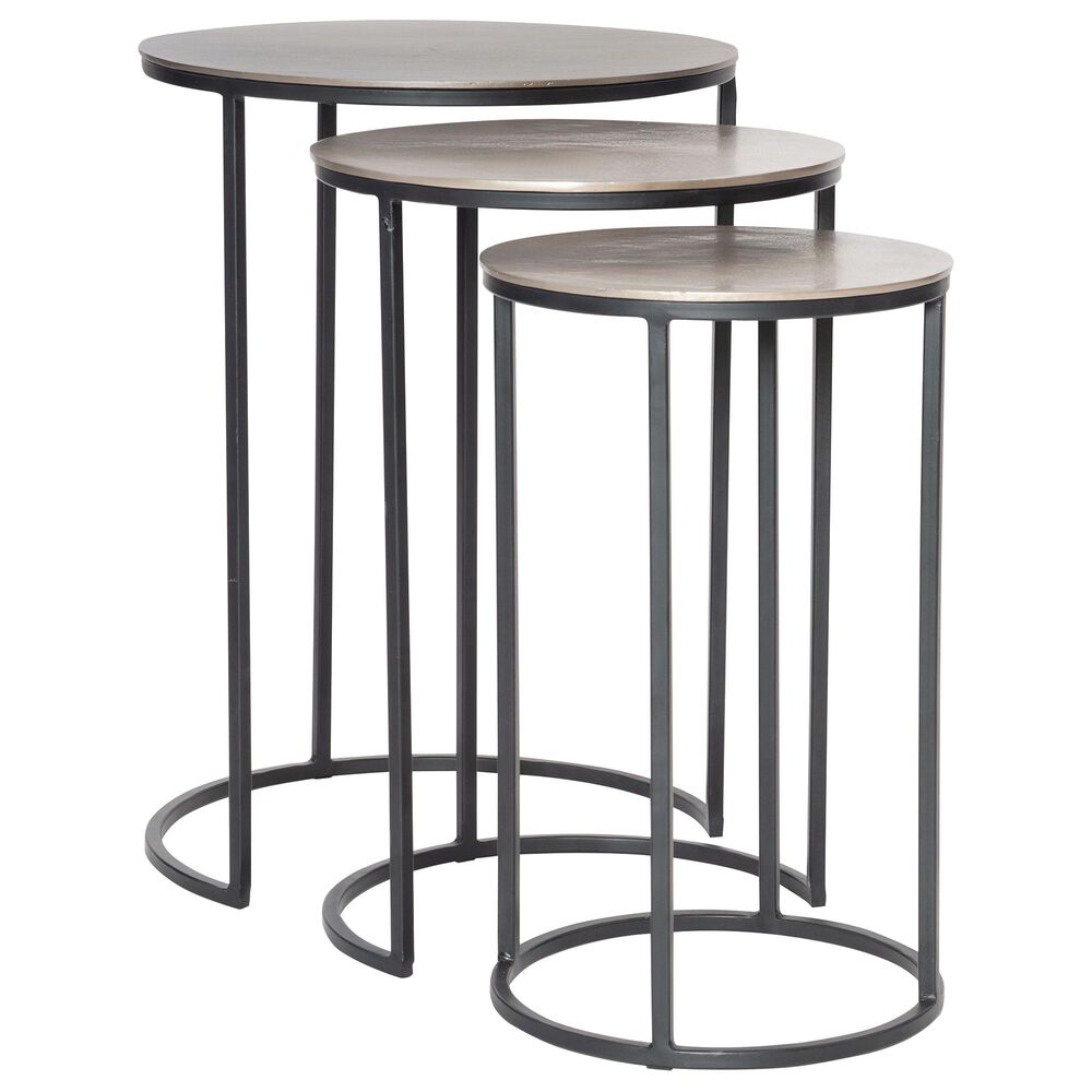 Uttermost Erik Nesting Tables in Aged Black and Antiqued Nickel, , large