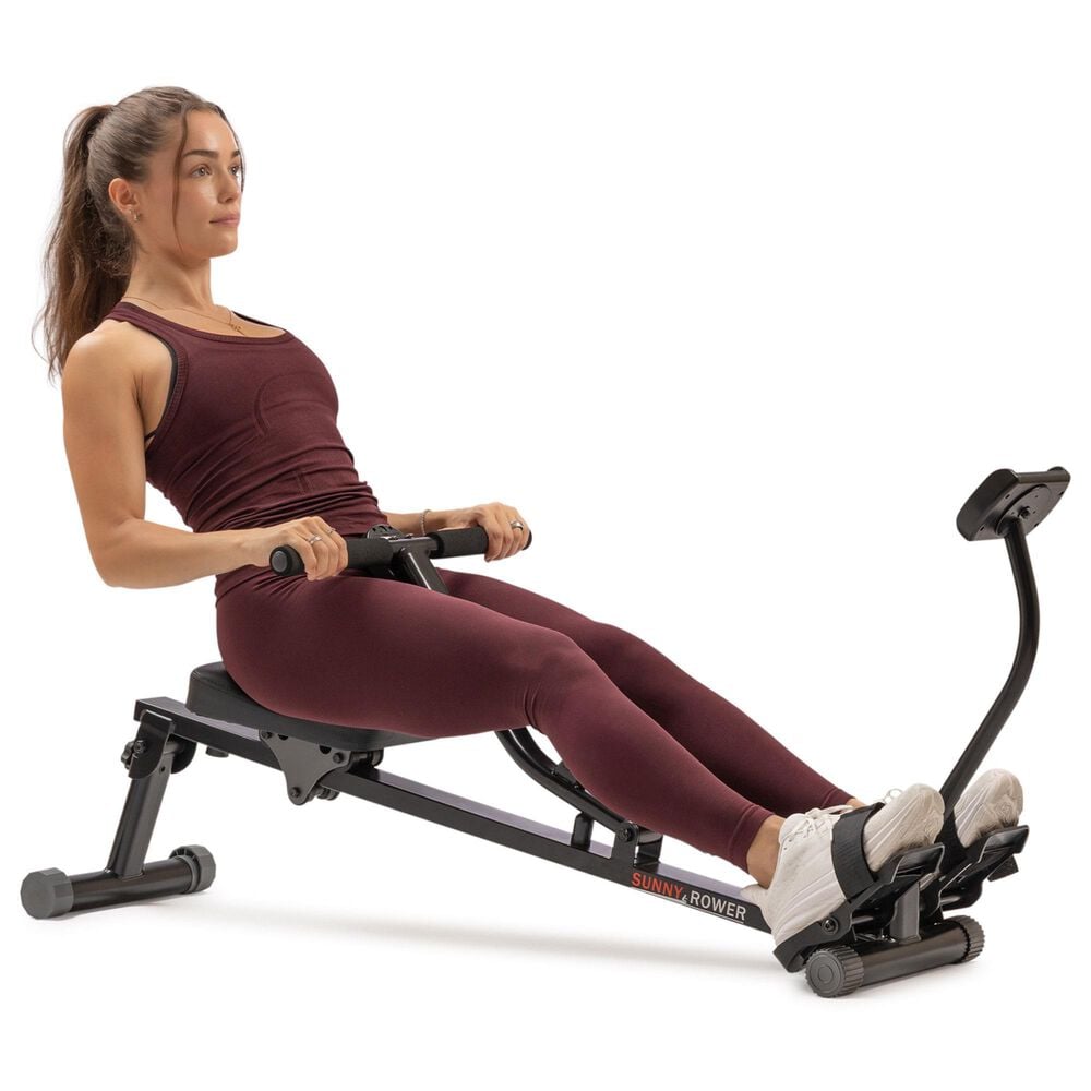 Sunny Health &amp; Fitness Smart Adjustable Rower in Black, , large