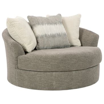 Ashley Creswell Oversized Swivel Accent Chair in Stone, , large
