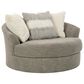 Ashley Creswell Oversized Swivel Accent Chair in Stone, , large