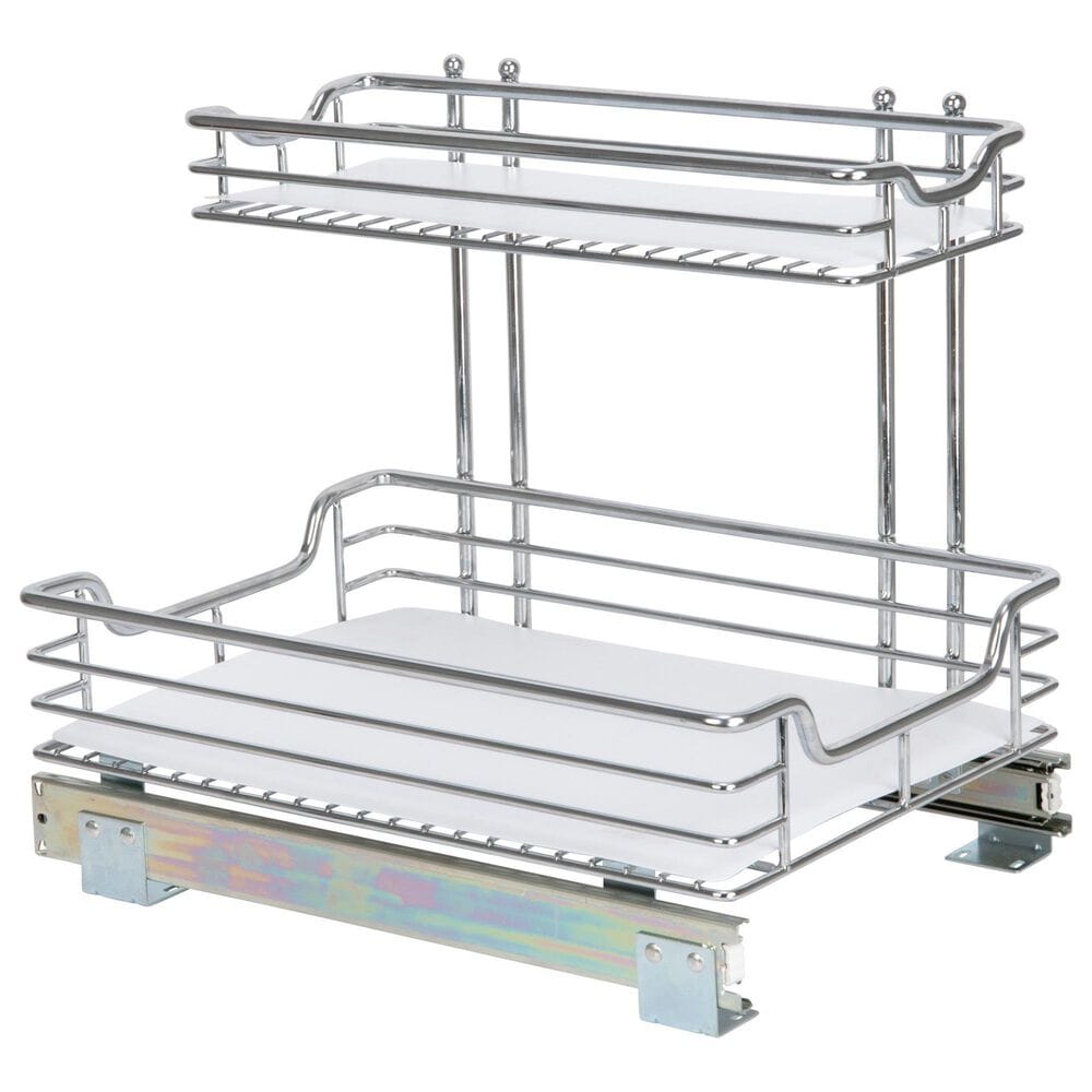Household Essentials Glidez 2-Tier Pull Out/Slide Out Storage Organizer in Silver, , large