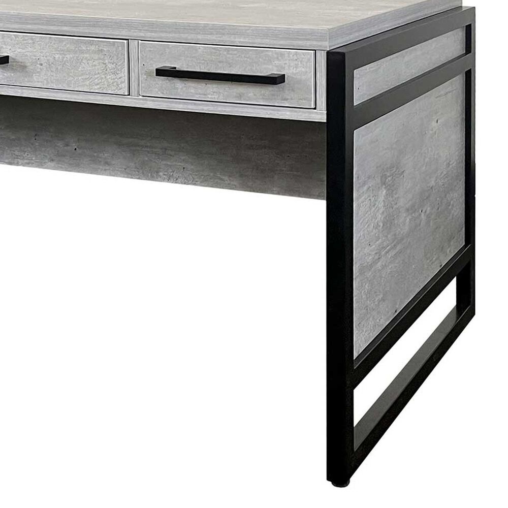 Wycliff Bay Mason 3-Drawer Writing Desk in Concrete and Dark Bronze, , large