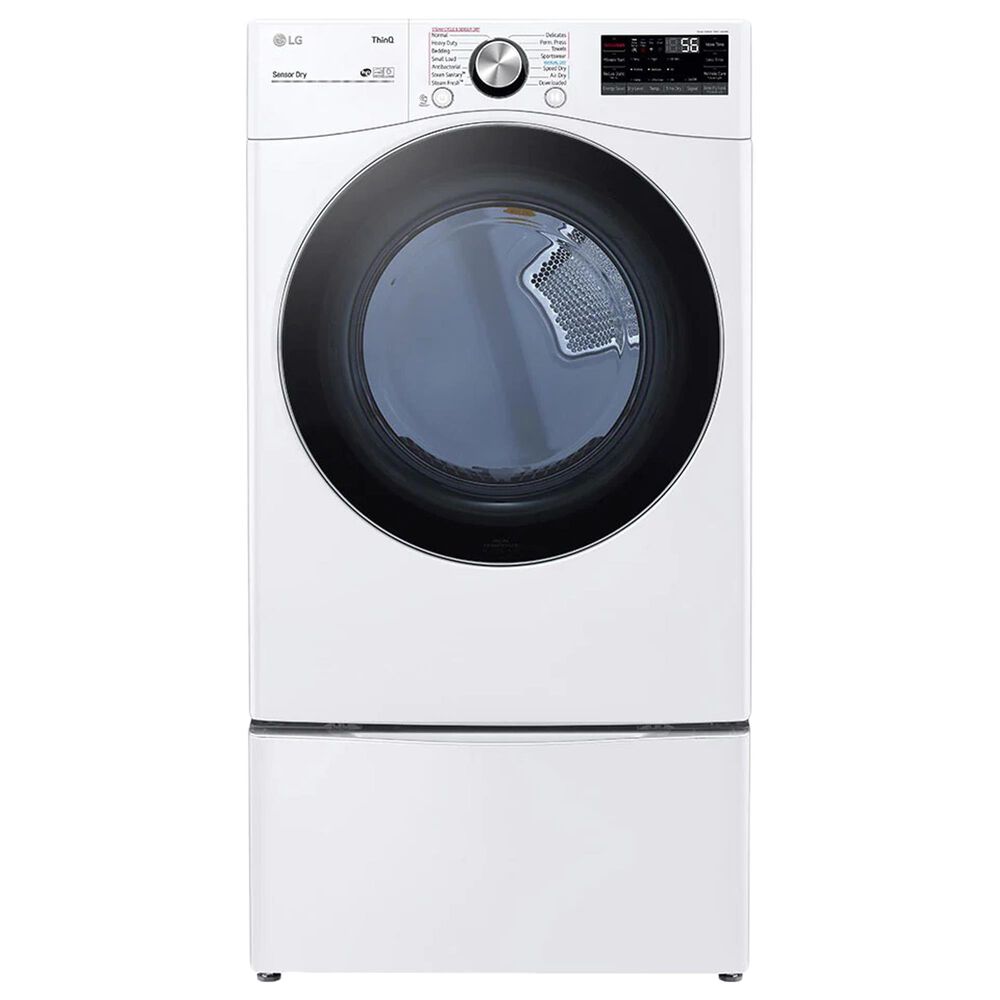 LG 5.0 Cu. Ft. Front Load Washer and 7.4 Cu. Ft. Gas Dryer with TurboWash 360 Laundry Pair in White &#40;Pedestals Sold Separately&#41;, , large