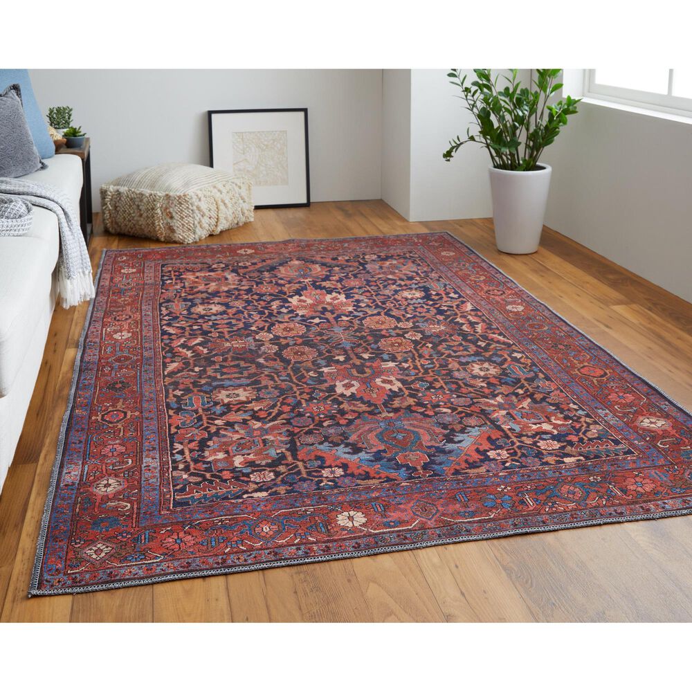 Feizy Rawlins 39HIF 3&#39;11&quot; x 6&#39; Red and Navy Area Rug, , large