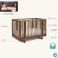Maxi Cosi Embraced Forms Convertible Crib and Dresser 2-Piece Nursery Set in Chestnut, , large