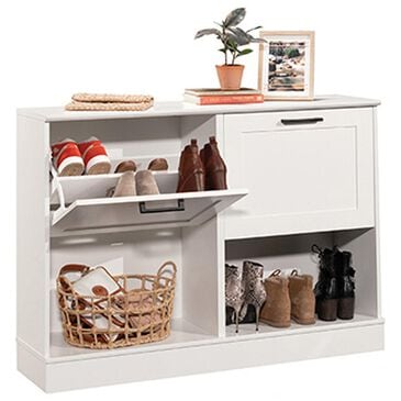 Sauder Homeplus 47" Shoe Cabinet with Flip Door in White, , large