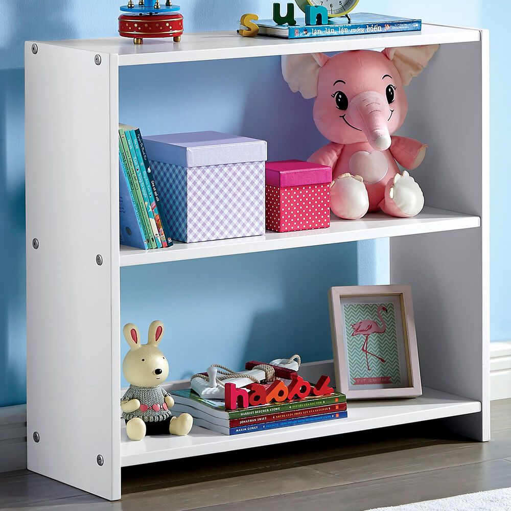 Furniture of America Yates Small Bookshelf in White, , large