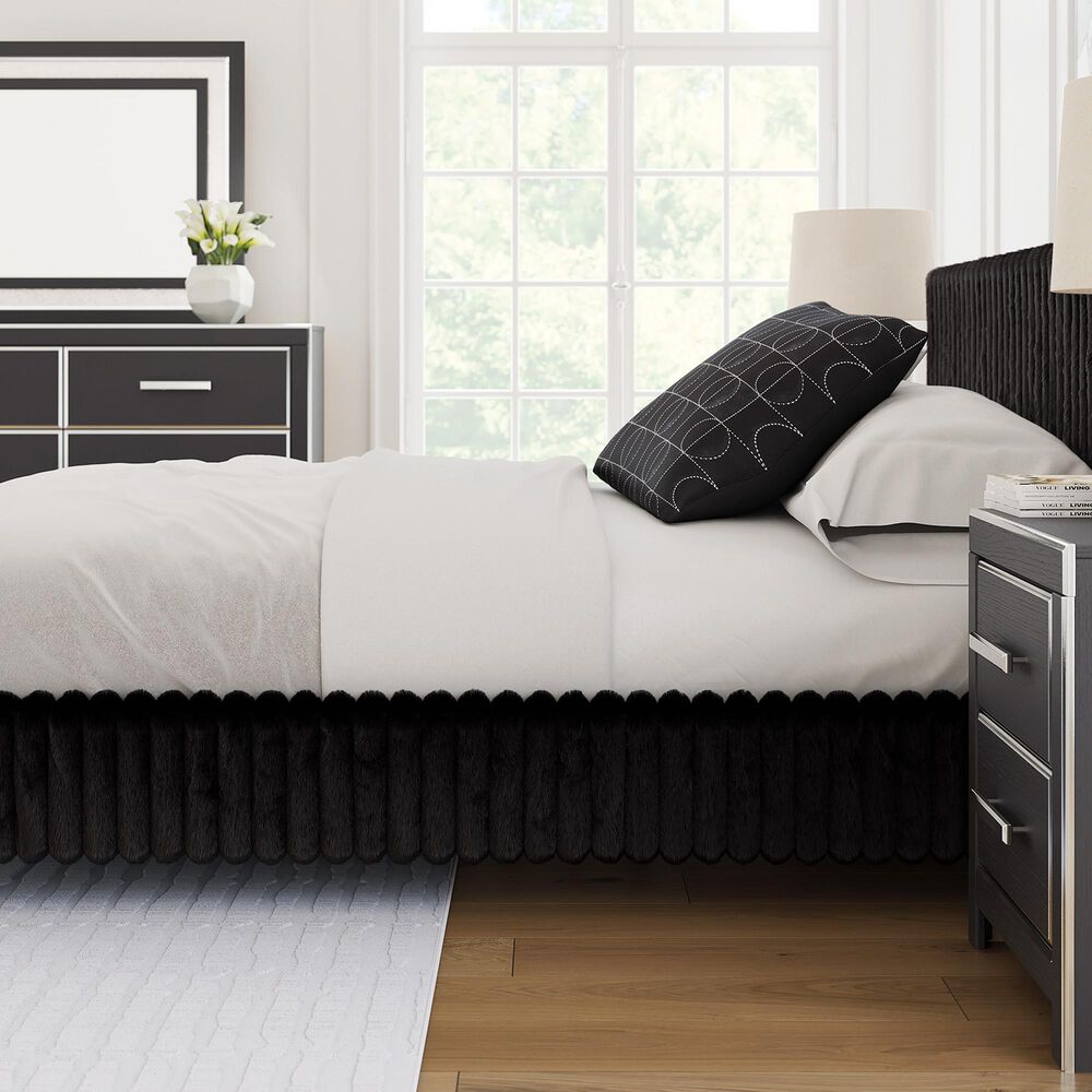 Ashley Zuraleus Queen Upholstered Platform Bed with Two Nightstands in Matte Black, , large
