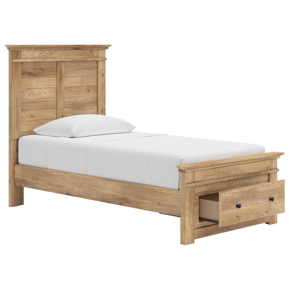 Ashley Makidern 4-Piece Twin Storage Bedroom Set with Drawer in Natural Brown, , large