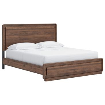 Ashley Fortlorn California King Platform Bed in Walnut Brown with LED Light, , large