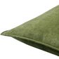 Surya Cotton Velvet 22" Square Throw Pillow in Medium Green, , large