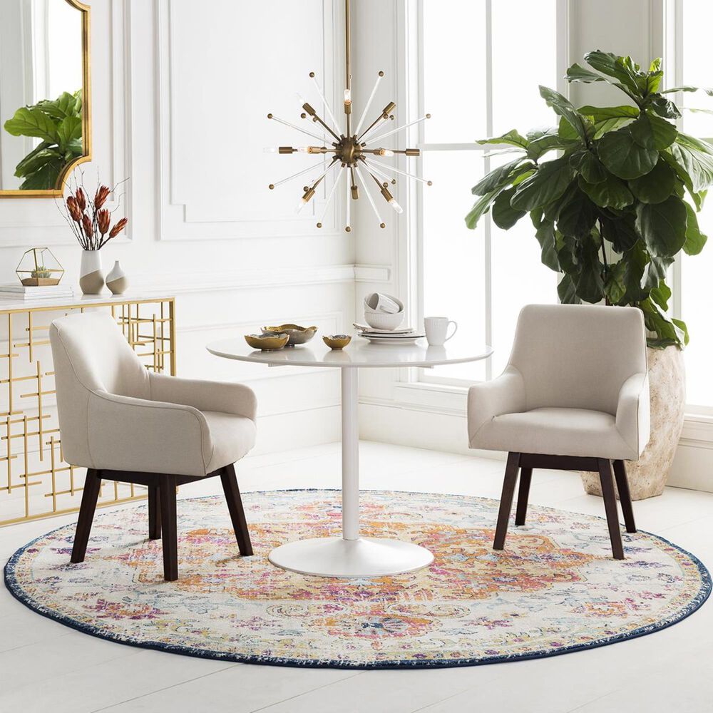 Surya Harput HAP-1000 5&#39;3&quot; Round Saffron and Gray Area Rug, , large