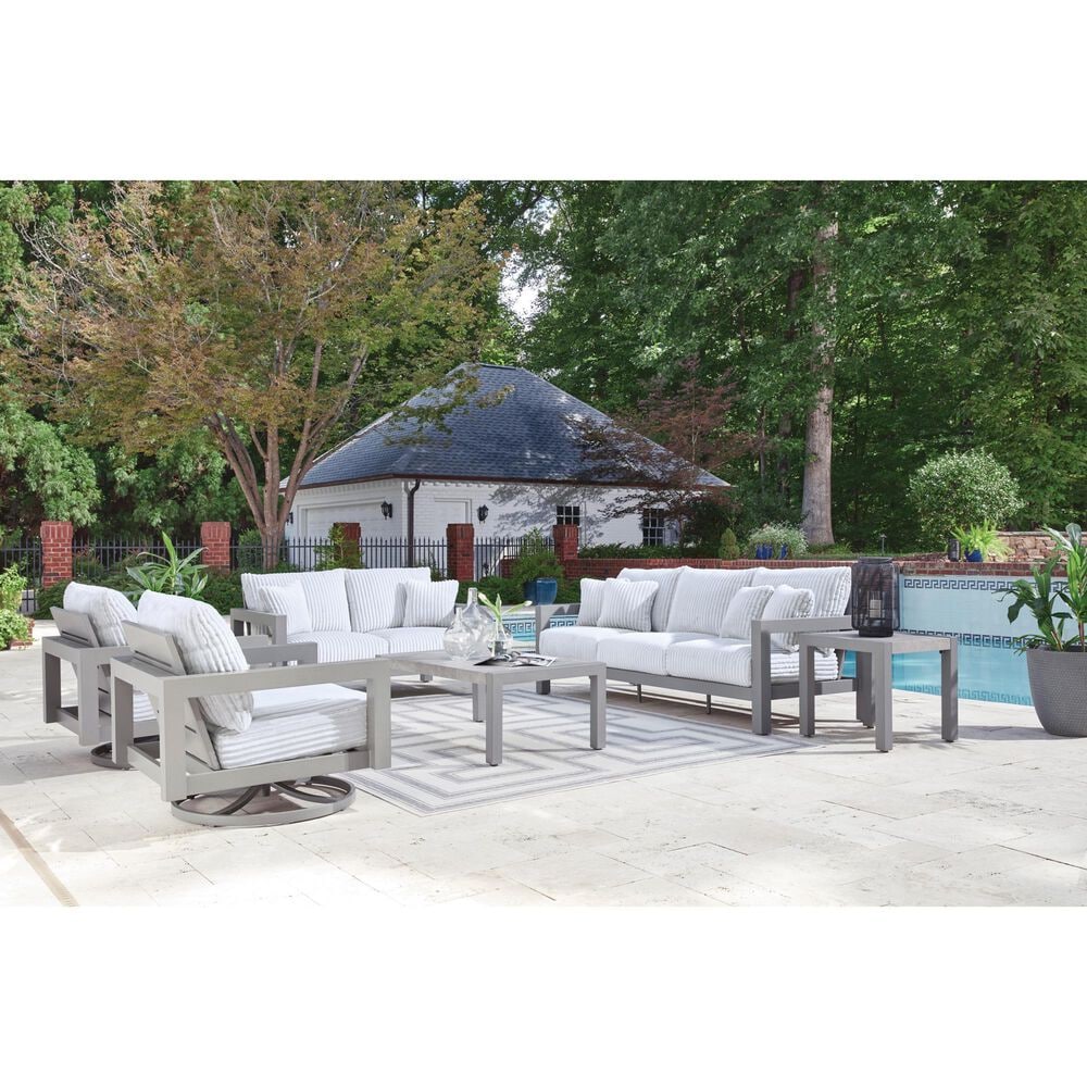 Ashley Hurley Park Patio Sofa in Gray, , large