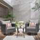 HOMLUX 3-Piece Patio Conversation Set with Square-Arm Swivel Rocking Chairs in Dark Gray, , large