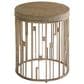 Lexington Furniture Shadow Play Studio Round Accent Table in Taupe Gray and Burnished Silver, , large