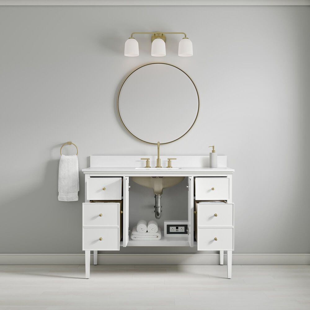 37B Heston 48" Single Bathroom Vanity in Bright White with White Composite Stone Top and Backsplash, , large