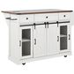 HOMLUX 58" Kitchen Island with Drop Leaf in White and Brown, , large