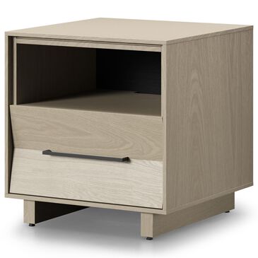 BDI Kava 20" 1-Drawer Nightstand in Washed Oak with Outlets and USB Ports, , large