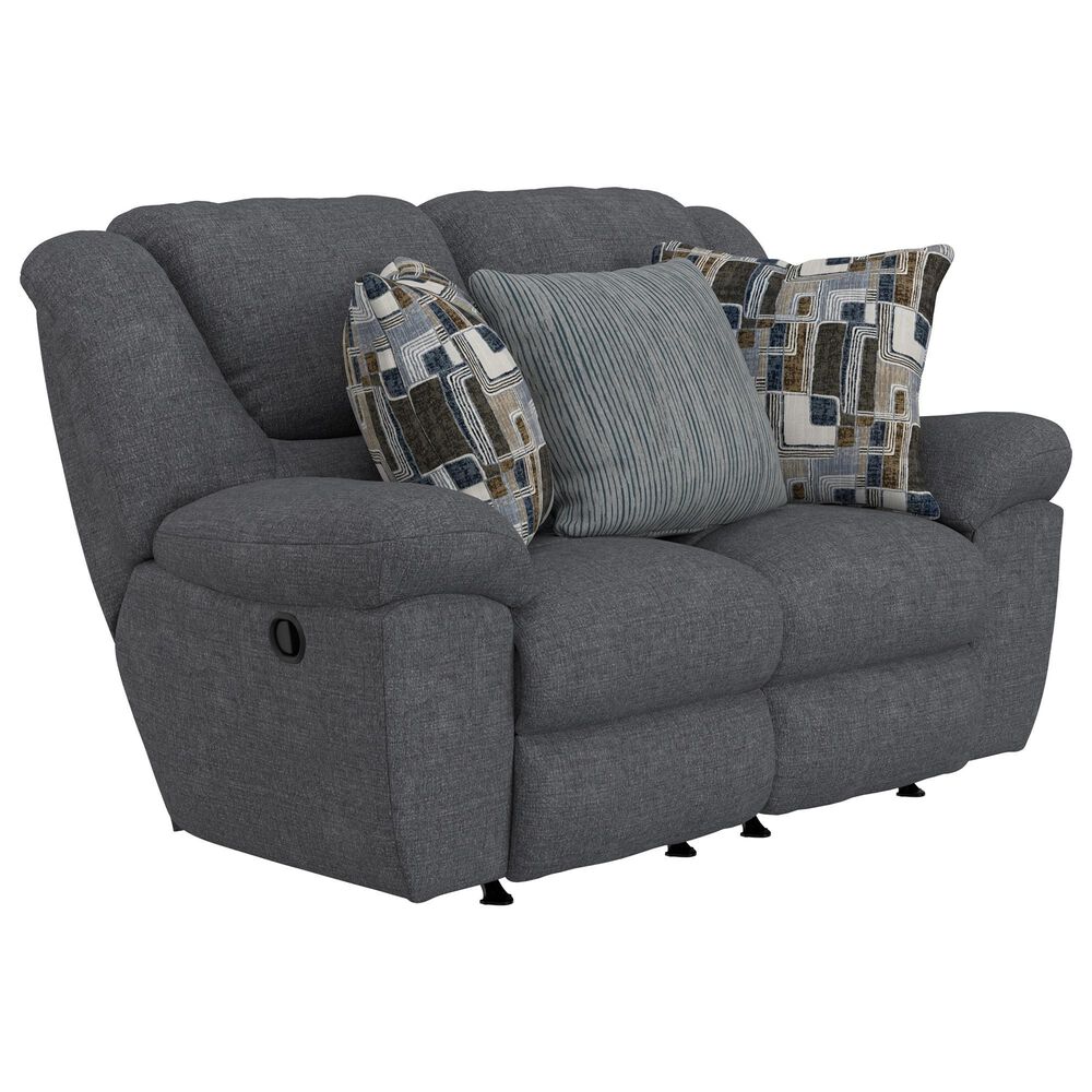 Catnapper Trifecta Manual Reclining Rocking Loveseat in Smoke, , large