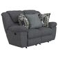 Catnapper Trifecta Manual Reclining Rocking Loveseat in Smoke, , large