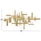 Maple and Jade 32" x 62" Geometric 3D Stripes Wall Decor in Satin Gold, , large