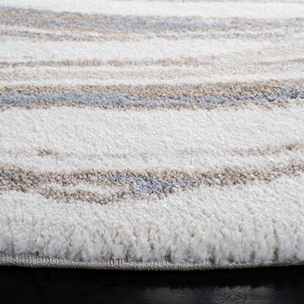 Safavieh Cyrus Shag CYR130A 6&#39;7&quot; Round Ivory and Grey Area Rug, , large