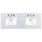 James Martin Vanities Addison 72" Double Bathroom Vanity in Mid Century Acacia with 3 cm Carrara White Marble Top, , large