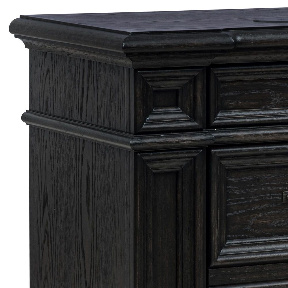 Sasha Lee Tech 3 Drawer Nightstand in Warm English Oak with USB Ports AC Outlets and Wireless Charging, , large