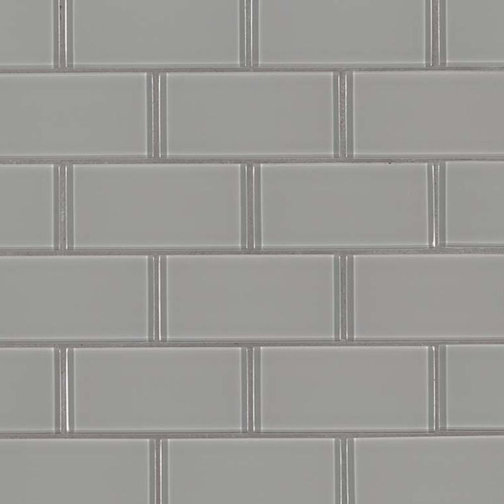 MS International Oyster Gray 12" x 12" Glass Tile, , large