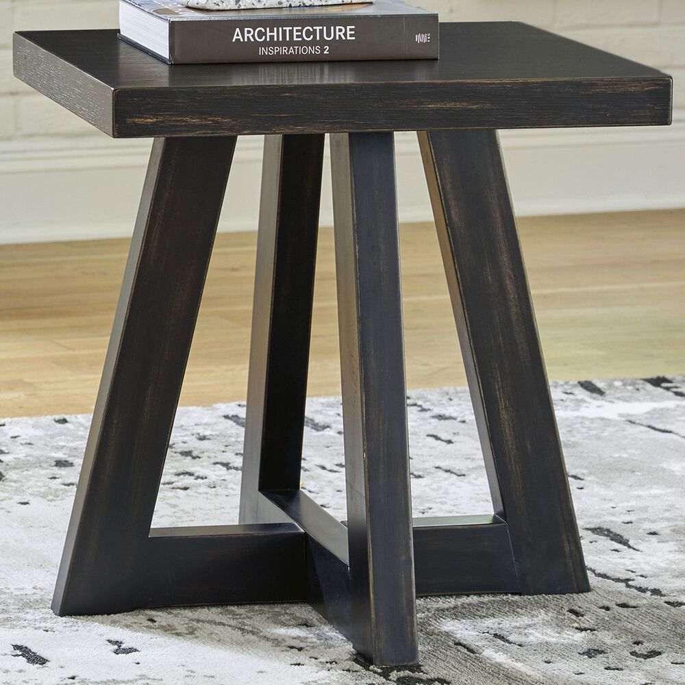 Ashley Galliden Square End Table in Aged Black, , large