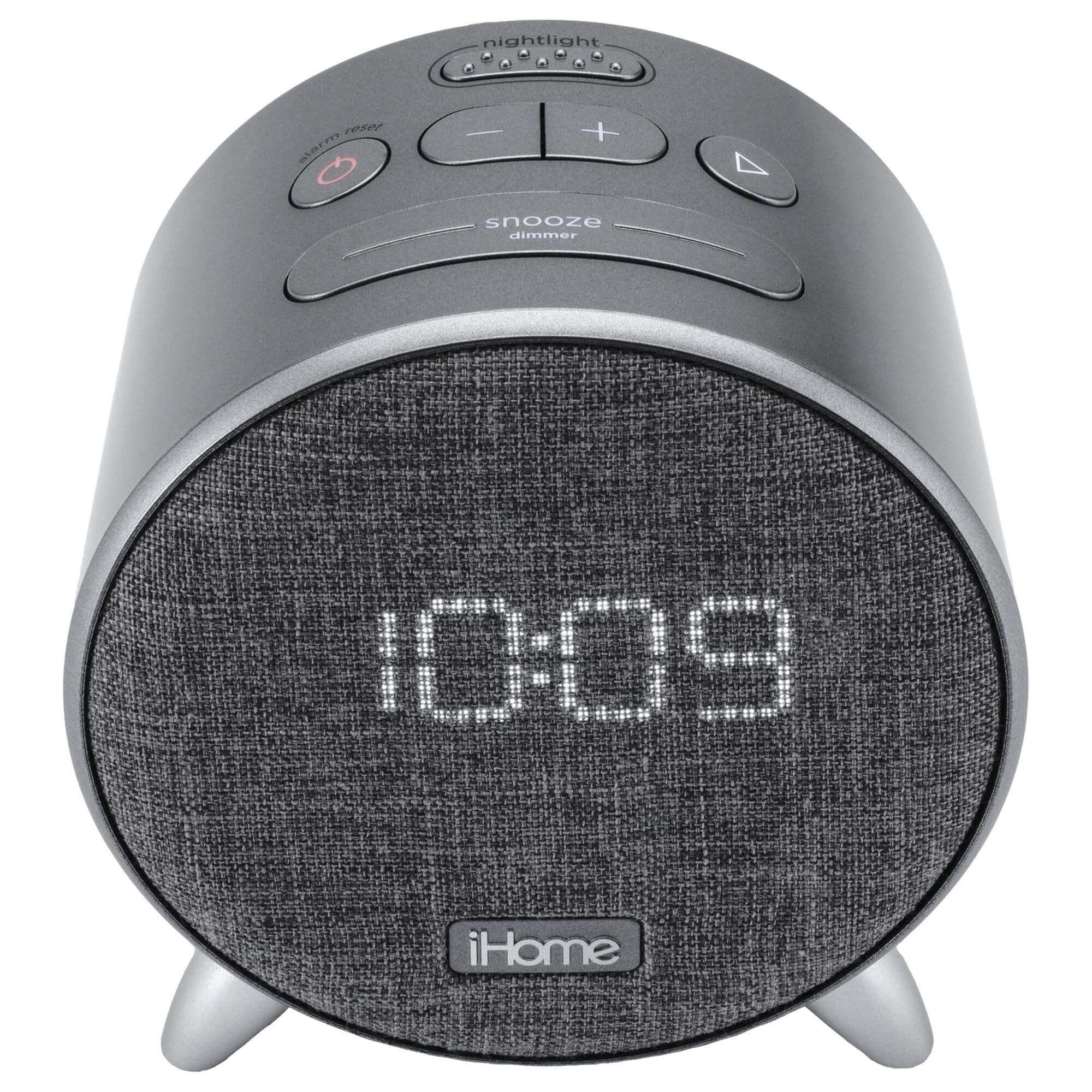 iHome Bluetooth Alarm Clock with Dual USB Charging and Ambient