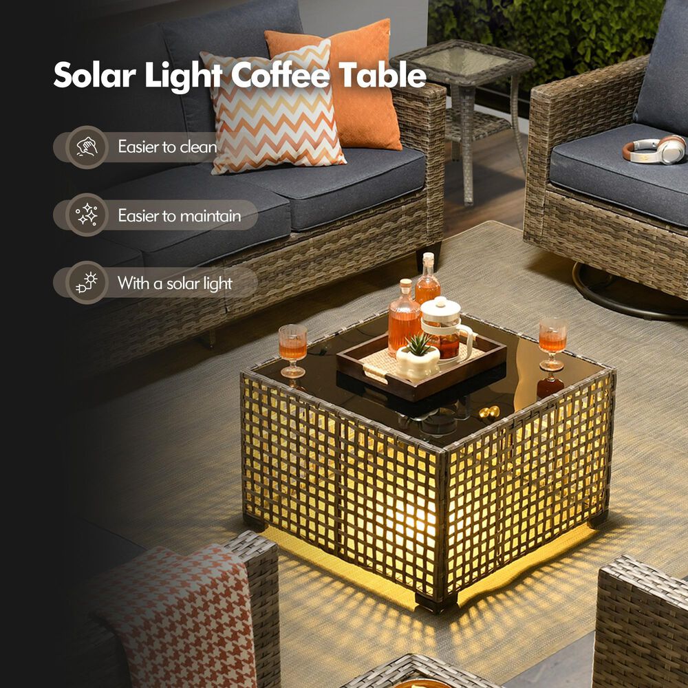 HOMLUX 9-Piece Outdoor  Conversation Set  in Denim Blue, , large