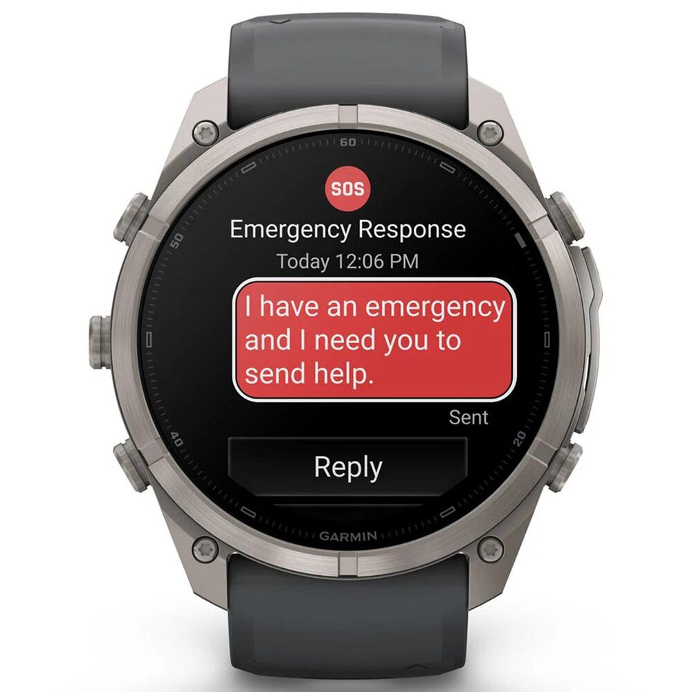 Garmin fenix 9 Pro inReach Smartwatch 51mm Titanium with Graphite and Black Silicone Band, , large