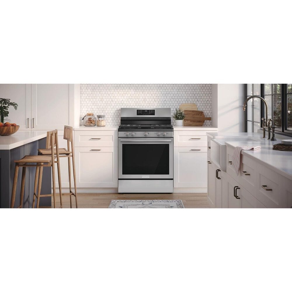 Frigidaire Gallery 2-Piece Kitchen Package with 5.1 Cu. Ft. Gas Range and 30" Over-The-Range Microwave in Stainless Steel, , large