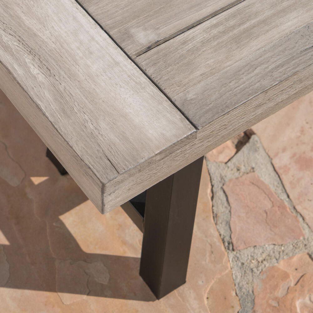Hearth and Haven 63&quot; Dining Bench in Light Grey Sandblast and Black Rustic, , large