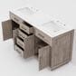 Lexora Home Abbey 60" Double Bathroom Vanity in Grey Oak with 2 cm White Carrara Marble Top and Rectangular Sinks, , large