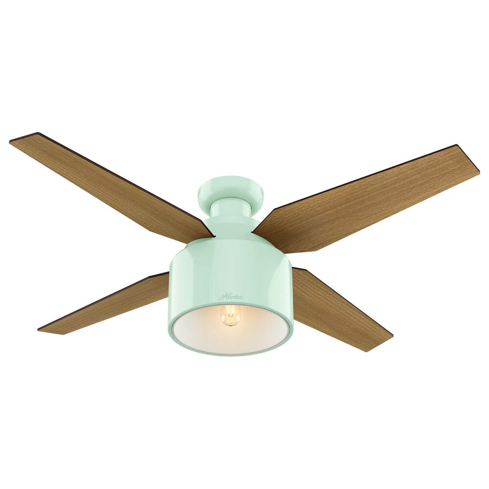 Hunter Cranbrook Low Profile 52" Ceiling Fan with Light in Mint, , large