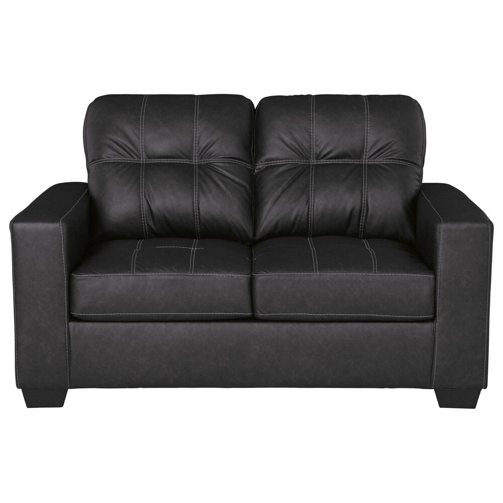 Ashley Barlin Mills Stationary Sofa and Loveseat Set in Carbon, , large