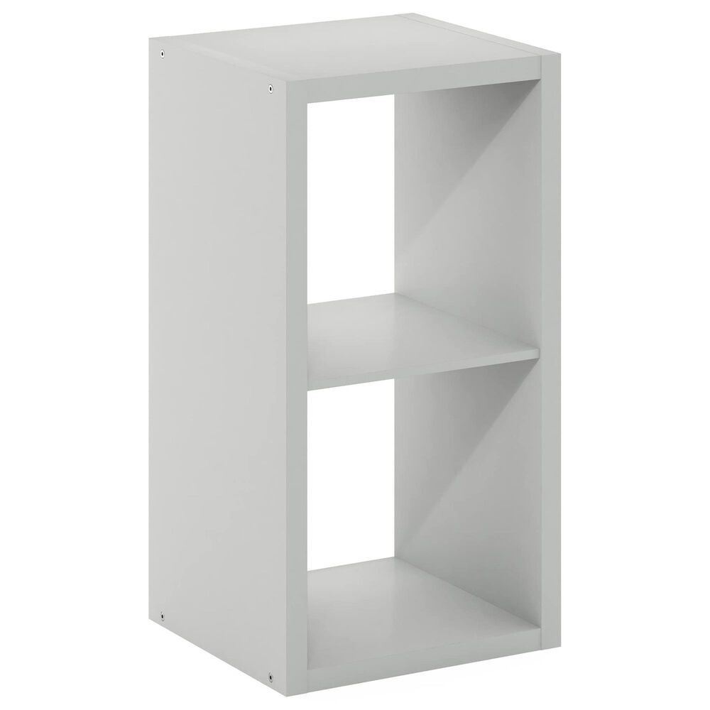 HOMLUX 2-Cube Reversible Open Back Bookshelf in Light Grey, , large