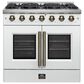 Forno Galiano 36" Freestanding French Door Gas Range in White, , large