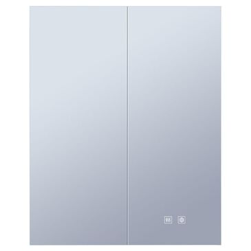 Lexora Home Corsica 24" x 30" LED Mirror Medicine Cabinet with Defogger in Aluminium, , large