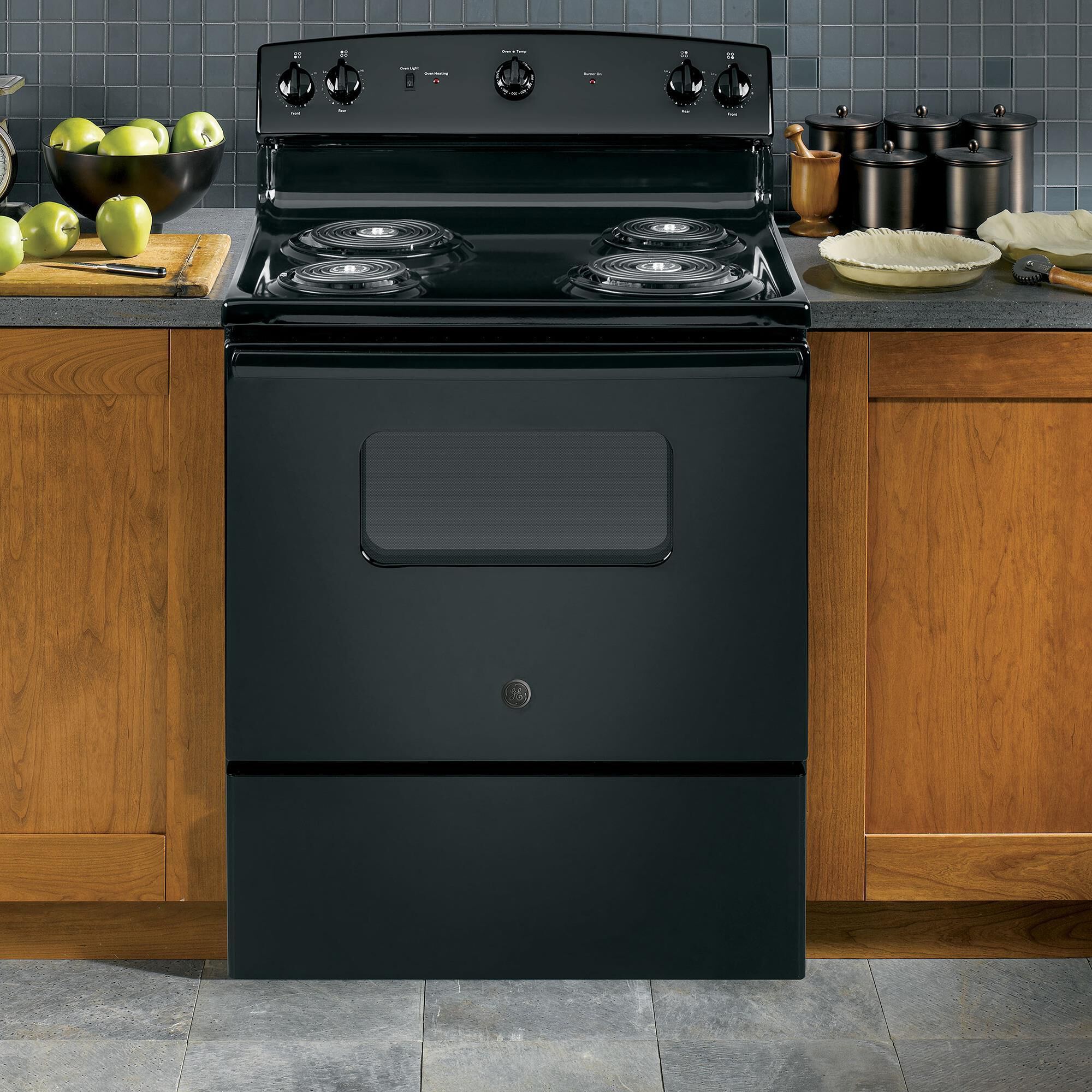 Ge electric outlet stove black