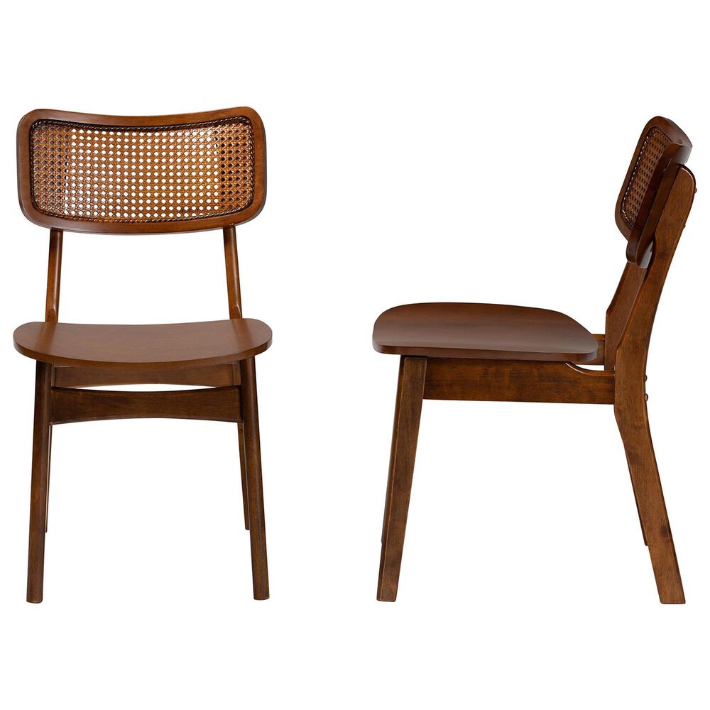 Baxton Studio Tafari Side Chair in Walnut Brown and Light Brown (Set of 2), , large