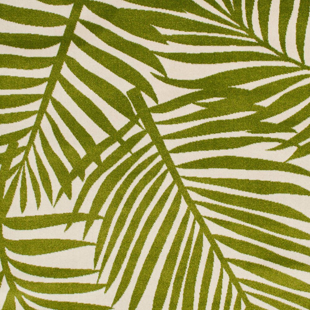 Central Oriental Terrace Tropic Tropical 5&#39; x 7&#39;3&quot; Snow and Leaf Area Rug, , large