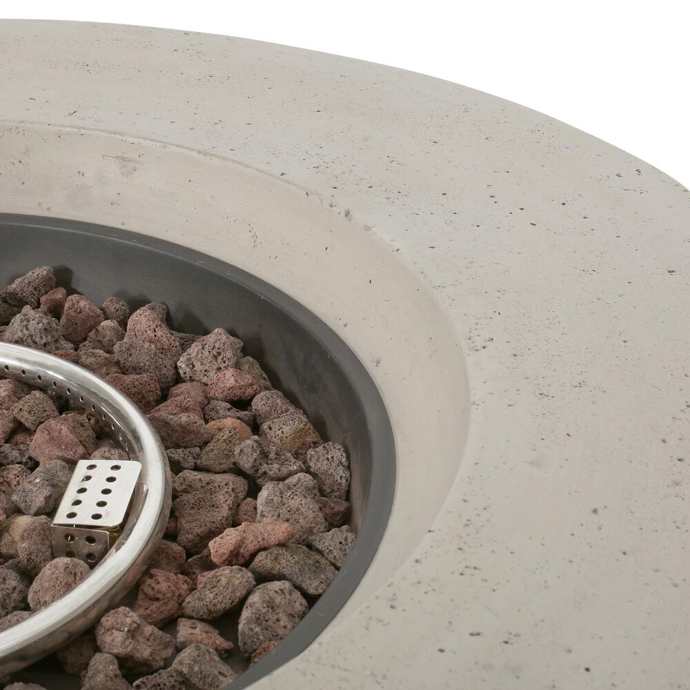 Hearth and Haven Round MgO Concrete Propane Fire Pit in Light Grey, , large